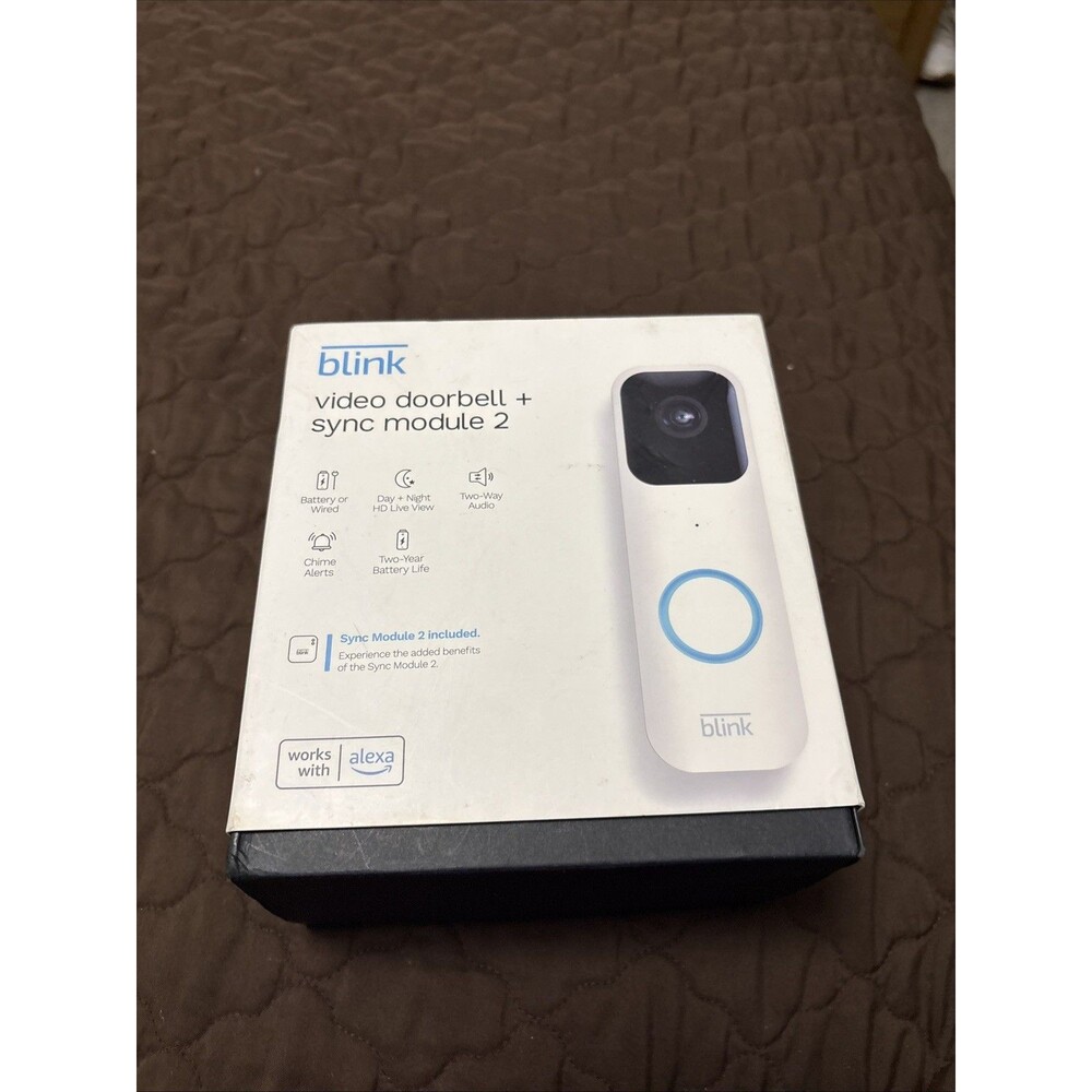 Blink Video Doorbell 2 Way Audio HD Video Motion & Chime Wireless Wired White 1